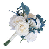 Maxbell Fake Bridal Wedding Bouquet Rose Flowers for Ceremony Church Anniversary