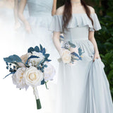 Maxbell Fake Bridal Wedding Bouquet Rose Flowers for Ceremony Church Anniversary