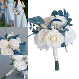 Maxbell Fake Bridal Wedding Bouquet Rose Flowers for Ceremony Church Anniversary