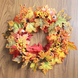 Maxbell Fall Pumpkin Wreath Hanging Decor Harvest Halloween Indoor Home