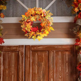 Maxbell Fall Pumpkin Wreath Hanging Decor Harvest Halloween Indoor Home