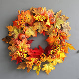 Maxbell Fall Pumpkin Wreath Hanging Decor Harvest Halloween Indoor Home