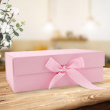 Maxbell Gift Box with Ribbon Easy Assemble Reusable for Keepsake Cupcake Boxes Pink