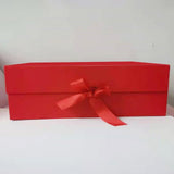 Maxbell Gift Box with Ribbon Easy Assemble Reusable for Keepsake Cupcake Boxes Red