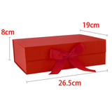 Maxbell Gift Box with Ribbon Easy Assemble Reusable for Keepsake Cupcake Boxes Red