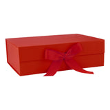 Maxbell Gift Box with Ribbon Easy Assemble Reusable for Keepsake Cupcake Boxes Red