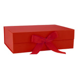 Maxbell Gift Box with Ribbon Easy Assemble Reusable for Keepsake Cupcake Boxes Red