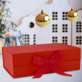 Maxbell Gift Box with Ribbon Easy Assemble Reusable for Keepsake Cupcake Boxes Red