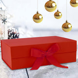 Maxbell Gift Box with Ribbon Easy Assemble Reusable for Keepsake Cupcake Boxes Red