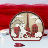 Maxbell Maxbell Tabletop Wooden Romantic Couple Ornaments Wedding Centrepiece Decoration Dance