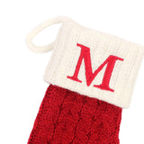 Maxbell Maxbell Christmas Stocking Knit Sock Christmas Alphabet Knitting Socks for Ornament M