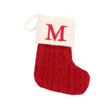 Maxbell Maxbell Christmas Stocking Knit Sock Christmas Alphabet Knitting Socks for Ornament M