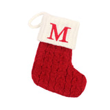 Maxbell Maxbell Christmas Stocking Knit Sock Christmas Alphabet Knitting Socks for Ornament M