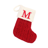 Maxbell Maxbell Christmas Stocking Knit Sock Christmas Alphabet Knitting Socks for Ornament M