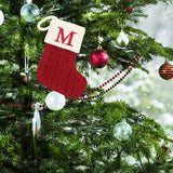 Maxbell Maxbell Christmas Stocking Knit Sock Christmas Alphabet Knitting Socks for Ornament M