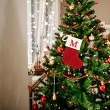 Maxbell Maxbell Christmas Stocking Knit Sock Christmas Alphabet Knitting Socks for Ornament M