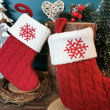 Maxbell Maxbell Christmas Stocking Knit Sock Christmas Alphabet Knitting Socks for Ornament Snowflake