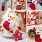 Maxbell Maxbell Christmas Stocking Knit Sock Christmas Alphabet Knitting Socks for Ornament Snowflake