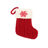 Maxbell Maxbell Christmas Stocking Knit Sock Christmas Alphabet Knitting Socks for Ornament Snowflake