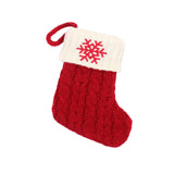 Maxbell Maxbell Christmas Stocking Knit Sock Christmas Alphabet Knitting Socks for Ornament Snowflake