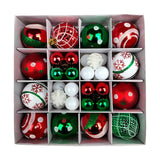 Maxbell Maxbell 42x Christmas Balls Ornaments 3cm-6cm Decoration for Home Holiday Wedding Red Green