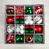 Maxbell Maxbell 42x Christmas Balls Ornaments 3cm-6cm Decoration for Home Holiday Wedding Red Green