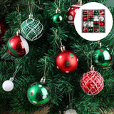 Maxbell Maxbell 42x Christmas Balls Ornaments 3cm-6cm Decoration for Home Holiday Wedding Red Green