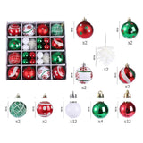 Maxbell Maxbell 42x Christmas Balls Ornaments 3cm-6cm Decoration for Home Holiday Wedding Red Green