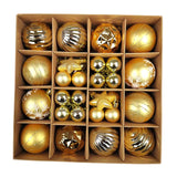 Maxbell Maxbell 42x Christmas Balls Ornaments 3cm-6cm Decoration for Home Holiday Wedding Golden