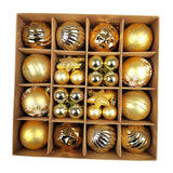 Maxbell Maxbell 42x Christmas Balls Ornaments 3cm-6cm Decoration for Home Holiday Wedding Golden