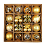 Maxbell Maxbell 42x Christmas Balls Ornaments 3cm-6cm Decoration for Home Holiday Wedding Golden