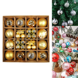 Maxbell Maxbell 42x Christmas Balls Ornaments 3cm-6cm Decoration for Home Holiday Wedding Golden