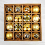 Maxbell Maxbell 42x Christmas Balls Ornaments 3cm-6cm Decoration for Home Holiday Wedding Golden