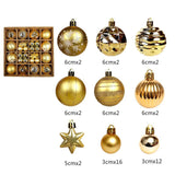 Maxbell Maxbell 42x Christmas Balls Ornaments 3cm-6cm Decoration for Home Holiday Wedding Golden