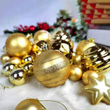Maxbell Maxbell 42x Christmas Balls Ornaments 3cm-6cm Decoration for Home Holiday Wedding Golden