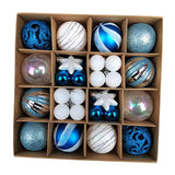 Maxbell Maxbell 42x Christmas Balls Ornaments 3cm-6cm Decoration for Home Holiday Wedding Blue White