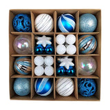 Maxbell Maxbell 42x Christmas Balls Ornaments 3cm-6cm Decoration for Home Holiday Wedding Blue White