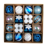 Maxbell Maxbell 42x Christmas Balls Ornaments 3cm-6cm Decoration for Home Holiday Wedding Blue White