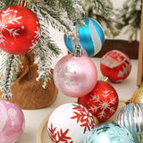 Maxbell Maxbell 42x Christmas Balls Ornaments 3cm-6cm Decoration for Home Holiday Wedding Blue White Pink