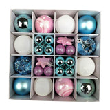 Maxbell Maxbell 42x Christmas Balls Ornaments 3cm-6cm Decoration for Home Holiday Wedding Blue White Pink