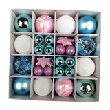 Maxbell Maxbell 42x Christmas Balls Ornaments 3cm-6cm Decoration for Home Holiday Wedding Blue White Pink
