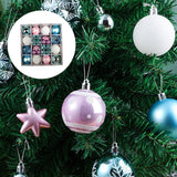Maxbell Maxbell 42x Christmas Balls Ornaments 3cm-6cm Decoration for Home Holiday Wedding Blue White Pink