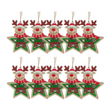 Maxbell 10Pcs Christmas Tree Decoration Pendant for Home Decor Elk