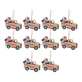 Maxbell 10Pcs Christmas Tree Decoration Pendant for Home Decor Santa and Car