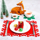 Maxbell Christmas Placemats Rectangular Cloth Washable Coasters for Hotel Party Xmas