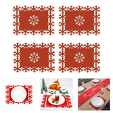 Maxbell Christmas Placemats Rectangular Cloth Washable Coasters for Hotel Party Xmas