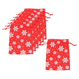 Maxbell 6Pcs Christmas Burlap Gift Pouches with Drawstring 14x10cm Washable Red