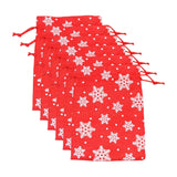 Maxbell 6Pcs Christmas Burlap Gift Pouches with Drawstring 14x10cm Washable Red