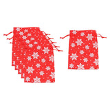 Maxbell 6Pcs Christmas Burlap Gift Pouches with Drawstring 14x10cm Washable Red