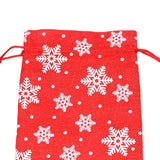 Maxbell 6Pcs Christmas Burlap Gift Pouches with Drawstring 14x10cm Washable Red